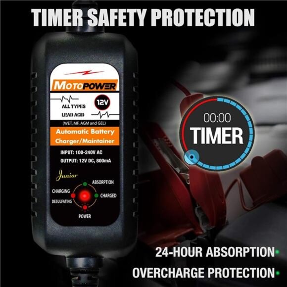 12V 800mA Automatic Battery Charger, Maintainer, Trickle and Desulfator - Picture 4 of 7